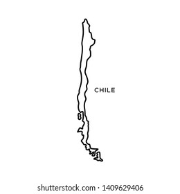 Outline Map of Chile Vector Design Template. Editable Stroke