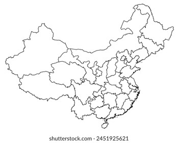 Outline of the map of China