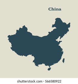 Outline Map Of China.