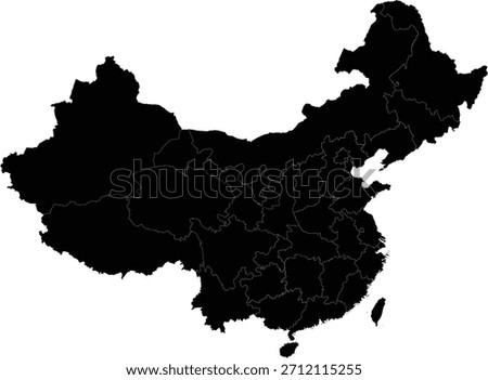 Outline map of China with provincial borders