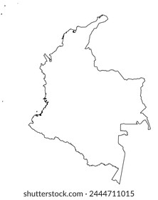 Outline of the map of Colombia