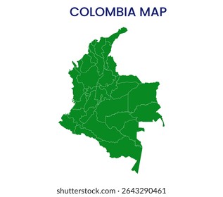 Outline map of Colombia. High detailed map of Colombia. South America.