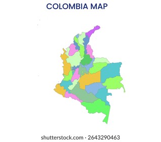 Mapa da Colômbia. Mapa detalhado da Colômbia. América do Sul.