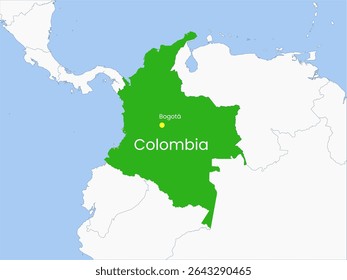 Mapa da Colômbia. Mapa detalhado da Colômbia. América do Sul.