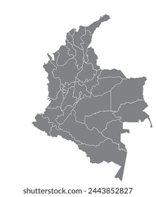 Outline of the map of Colombia with regions