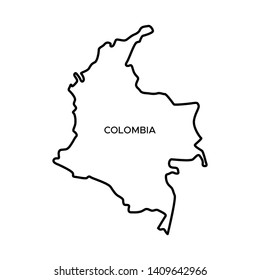 Outline Map of Colombia Vector Design Template. Editable Stroke