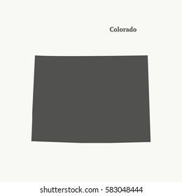 Outline map of Colorado. Isolated vector illustration.