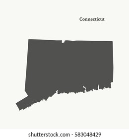 Outline map of Connecticut. Isolated vector illustration.