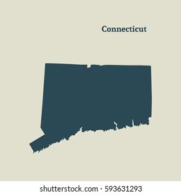 Outline map of Connecticut. Isolated vector illustration.