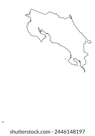 Outline of the map of Costa Rica