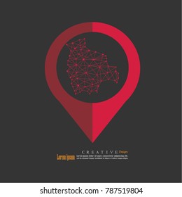 outline map of Costa Rica. vector illustration.