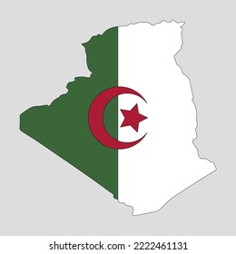 Outline map of the country of Algeria. Vector illustration