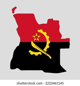 Outline map of the country of Angola. Vector illustration