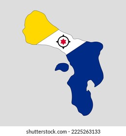 Outline map of the country of Bonaire. Vector illustration