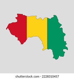 Outline map of the country of Guinea. Vector illustration