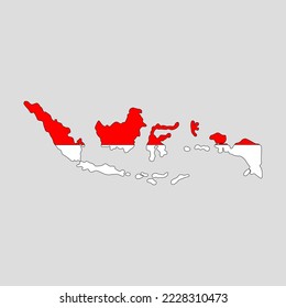Outline map of the country of Indonesia. Vector illustration