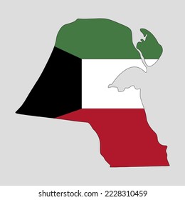 Mapa esquemático del país de Kuwait. Ilustración del vector