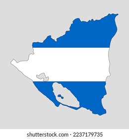 Outline map of the country of Nicaragua. Vector illustration