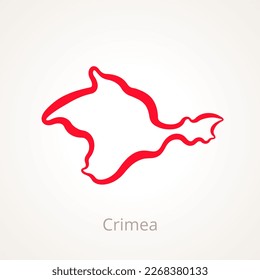 Outline map of Crimea marked with red line.