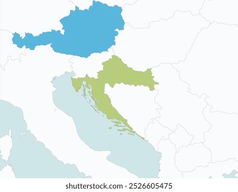 Contorno do mapa de Croácia, Áustria
