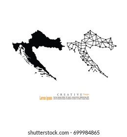 outline map of  Croatia. vector illustration.