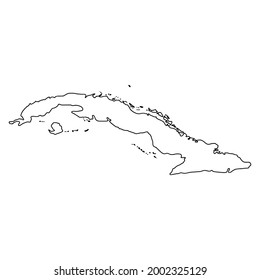 Outline Map Cuba White Background Vector Stock Vector (Royalty Free ...