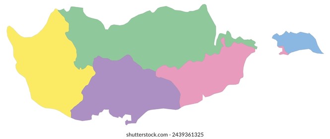 Outline of the map of Cyprus with regions