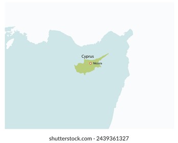 Outline of the map of Cyprus with regions