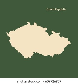 Outline map of Czech Republic. Isolated vector illustration.