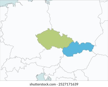 Outline of the map of Czech Republic and Slovakia