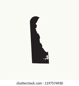 Outline map of Delaware. Isolated vector illustration.