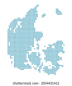 Mapa de esquema de Dinamarca a partir de puntos