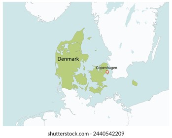 Outline of the map of Denmark with regions