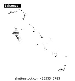 The outline map depicts the Bahamas, highlighting its islands and surrounding waters in a simplistic style.