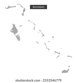 The outline map depicts the Bahamas, highlighting its islands and surrounding waters in a simplistic style.