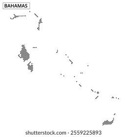 The outline map depicts the Bahamas, highlighting its islands and surrounding waters in a simplistic style.