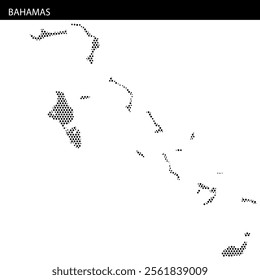 The outline map depicts the Bahamas, highlighting its islands and surrounding waters in a simplistic style.