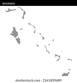 The outline map depicts the Bahamas, highlighting its islands and surrounding waters in a simplistic style.