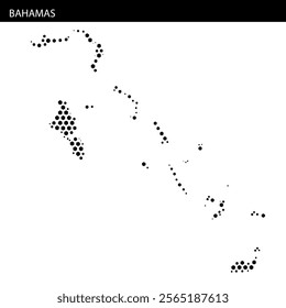 The outline map depicts the Bahamas, highlighting its islands and surrounding waters in a simplistic style.