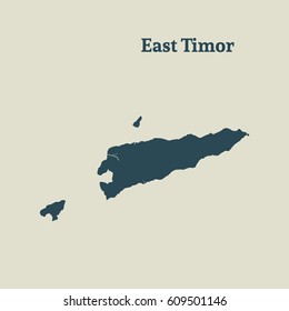 Outline map of East Timor. Isolated vector illustration.
