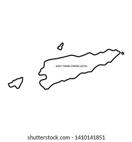 Outline Map of East Timor (Timor Leste) Vector Design Template. Editable Stroke