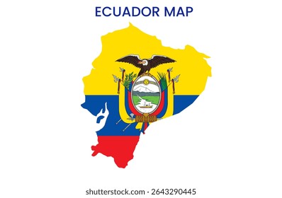 Outline map of Ecuador. High detailed map of Ecuador. South America.