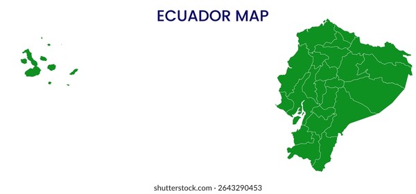 Outline map of Ecuador. High detailed map of Ecuador. South America.
