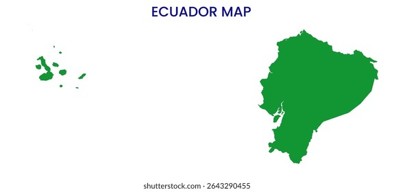 Outline map of Ecuador. High detailed map of Ecuador. South America.