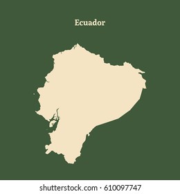Outline map of Ecuador. Isolated vector illustration.