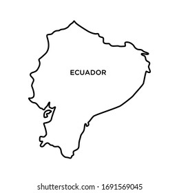 Outline Map of Ecuador Vector Design Template. Editable Stroke