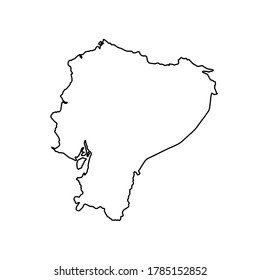 Mapa de esquema del fondo blanco de Ecuador. Mapa vectorial con contorno.