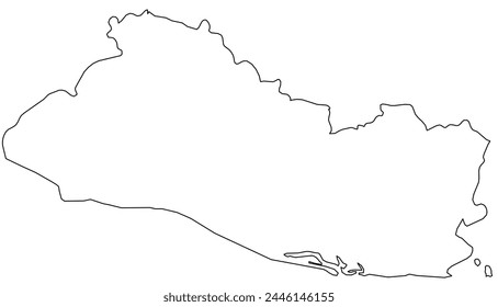 Outline of the map of El Salvador