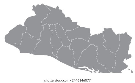 Outline of the map of El Salvador with regions