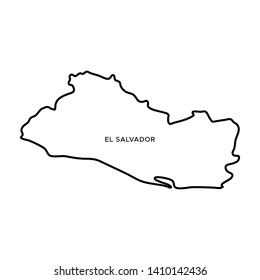 Outline Map of El Salvador Vector Design Template. Editable Stroke